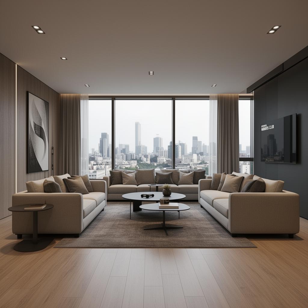 Premium private indoor lounge setup used for focused social training